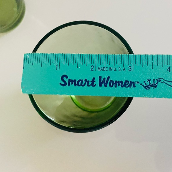 Set of Six Vintage Mid Century Modern Green Small Drinking Glasses - Picture 10 of 12